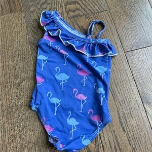 Blue Flamingo Kids Swimsuit 18-24 months baby 2T one strap swimming vacation